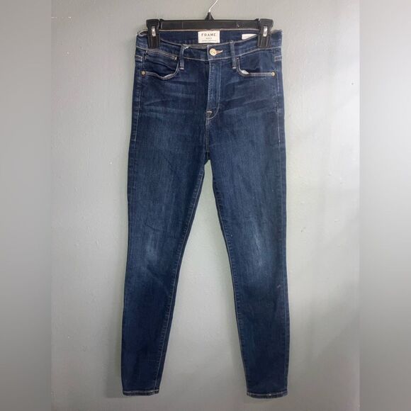 Frame Denim Le High Skinny Crop Jeans in Deep Blue size 27 #721 - Picture 1 of 3